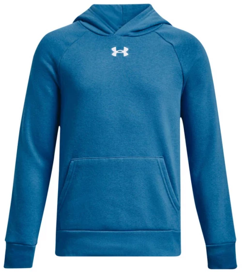 Παιδικό Φούτερ Με Κουκούλα Ua Rival Fleece Hoodie Small Logo Blue  Μπλε