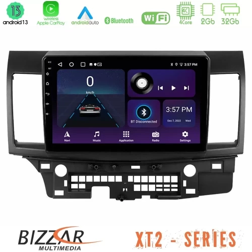 Bizzar XT2 Series 4Core Android13 2+32GB Mitsubishi Lancer 2008 – 2015 Navigation Multimedia Tablet 10" U-XT2-MT232