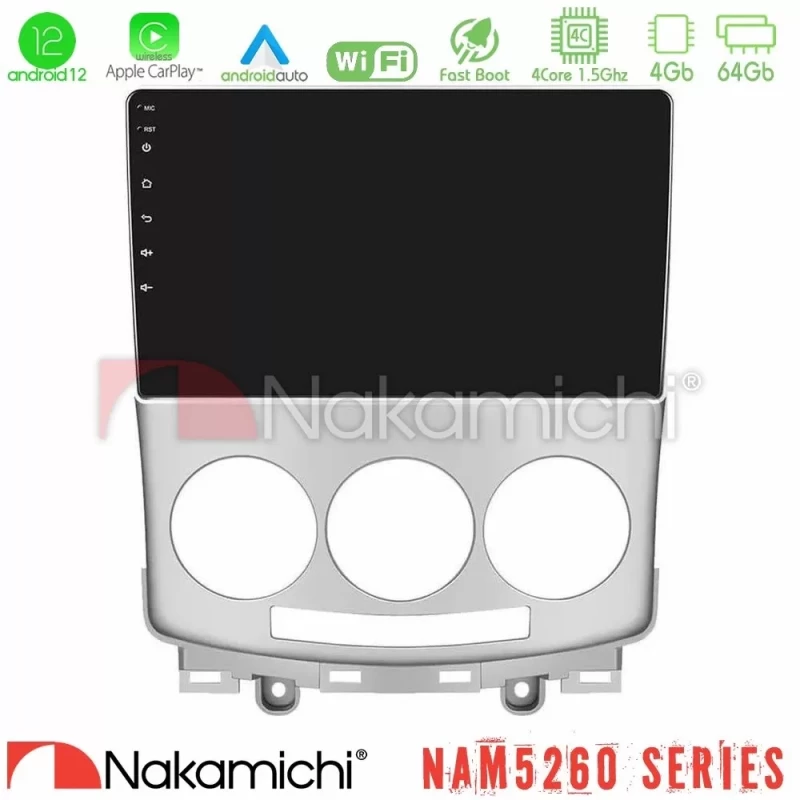 Nakamichi NAM5260 Series Mazda 5 2004-2010 4Core Android12 4+64GB Navigation Multimedia Tablet 9″ Με Carplay & Android Auto U-N44-MZ0754