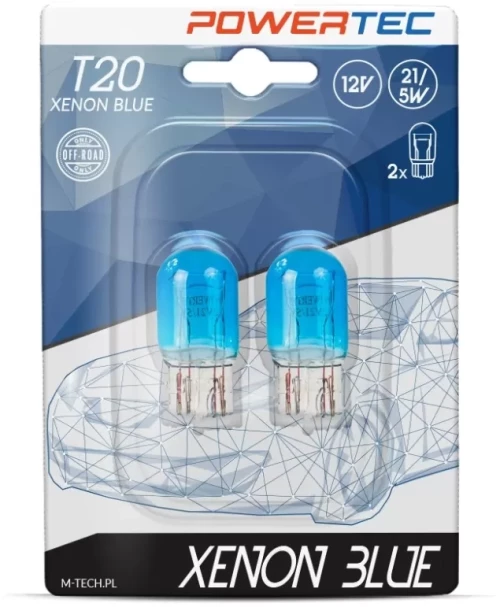 W21/5W (T20) 12V POWERTEC XENON BLUE M-TECH - 2 τεμ. PTZXB46-02B-DUO/MT