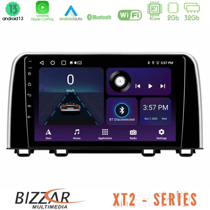 Bizzar XT2 Series 4Core Android13 2+32GB Honda CR-V 2019- Navigation Multimedia Tablet 10" U-XT2-HD0160