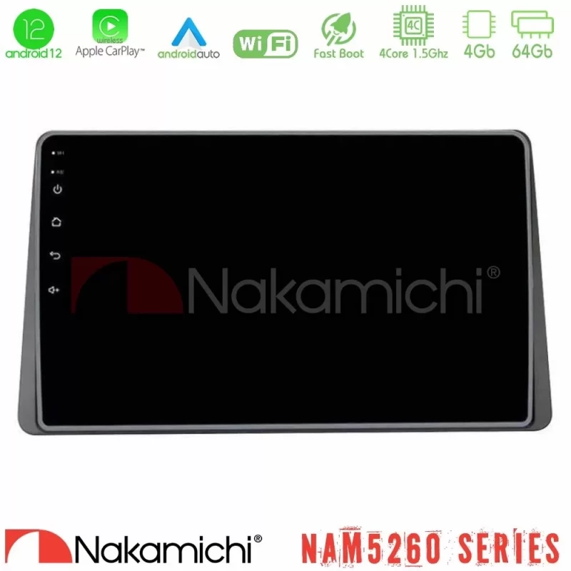 Nakamichi NAM5260 Series 4Core Android12 4+64GB Dacia Duster 2019- Navigation Multimedia Tablet 9" Με Carplay & Android Auto U-N44-DC0628