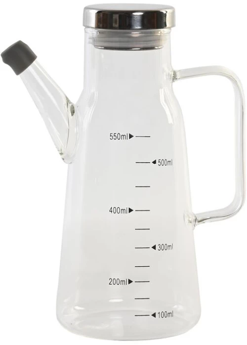 Λαδιέρα DKD Home Decor 15 x 9 x 19,6 cm Ασημί Ανοξείδωτο ατσάλι 550 ml Βοροπυριτικό γυαλί S3041380