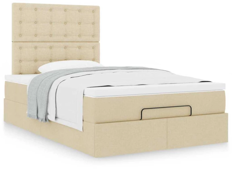Οθωμανικό κρεβάτι με στρώμα Cream 120x190 cm Ύφασμα Κρεμ 3313311