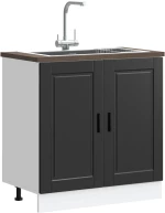 Ντουλάπι βάσης νεροχύτη Porto Μαύρο 80x46x81,5 cm Μαύρο 853928