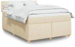 Κρεβάτι Boxspring με Στρώμα Κρεμ 160x200 εκ. Υφασμάτινο Κρεμ 3289043
