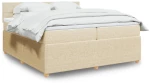 Κρεβάτι Boxspring με Στρώμα Κρεμ 200x200 εκ. Υφασμάτινο Κρεμ 3289868