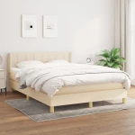 Κρεβάτι Boxspring με Στρώμα Κρεμ 140x190 εκ. Υφασμάτινο Κρεμ 3130270