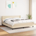 Κρεβάτι Boxspring με Στρώμα Κρεμ 180x200 εκ. Υφασμάτινο Κρεμ 3129574