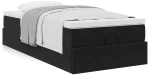 Οθωμανικό κρεβάτι με στρώμα Μαύρο 100x200cm Velvet Μαύρο 3311167