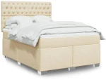 Κρεβάτι Boxspring με Στρώμα Κρεμ 160x200 εκ. Υφασμάτινο Κρεμ 3292851