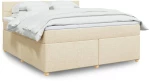 Κρεβάτι Boxspring με Στρώμα Κρεμ 180x200 εκ. Υφασμάτινο Κρεμ 3286764