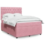 Κρεβάτι Boxspring με Στρώμα Ροζ 140x200 εκ. Βελούδινο Ροζ 3294669