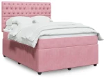Κρεβάτι Boxspring με Στρώμα Ροζ 140x200 εκ. Βελούδινο Ροζ 3292369
