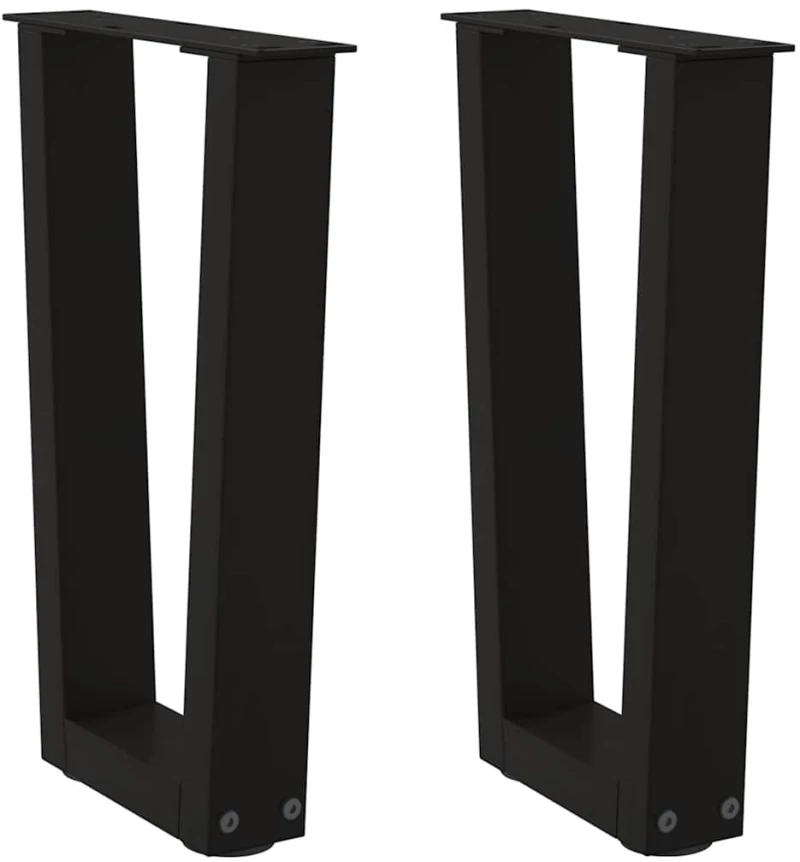 Πόδια τραπεζαρίας V-Shape 2 τεμάχια Μαύρο 38x(42-43,3) cm Μαύρο 4012624