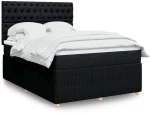 Κρεβάτι Boxspring με Στρώμα Μαύρο 140x190 εκ. Υφασμάτινο Μαύρο 3294360