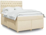 Κρεβάτι Boxspring με Στρώμα Κρεμ 140x190 εκ. Υφασμάτινο Κρεμ 3293587