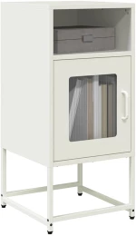 Κομοδίνο λευκό 36x39x78 cm από χάλυβα ψυχρής έλασης Λευκό 853415