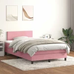 Box Spring κρεβάτι με στρώμα ροζ 120x220 cm Βελούδινο Ροζ 3316736
