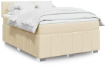 Κρεβάτι Boxspring με Στρώμα Κρεμ 140x190 εκ. Υφασμάτινο Κρεμ 3289368