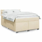 Κρεβάτι Boxspring με Στρώμα Κρεμ 140x190 εκ. Υφασμάτινο Κρεμ 3285902