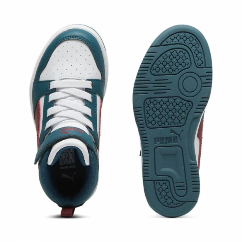 PUMA REBOUND V6 SNEAKERS MID AC+PS 393832-18 GREEN/ALPINE/SNOW RED