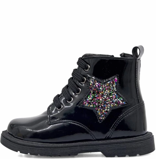 RICCO MONDO LEATHER MAT BOOTS 259R BLACK MAT/MULTICOLOR GLITTER