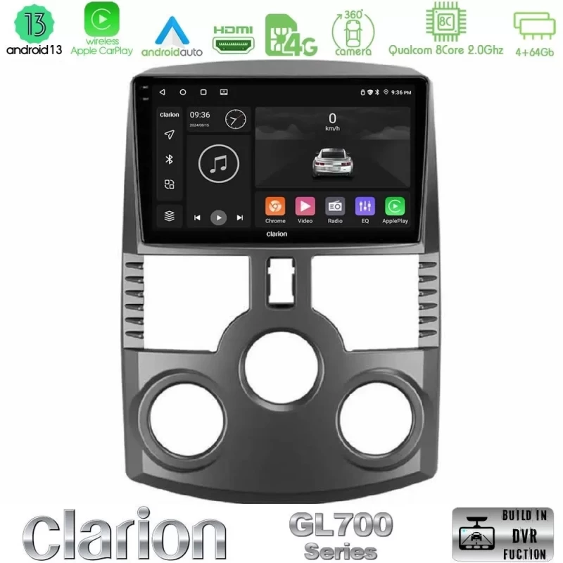 Clarion GL700 Series 8Core Android13 4+64GB Daihatsu Terios Navigation Multimedia Tablet 9" Με Carplay & Android Auto U-GL7-DH1016