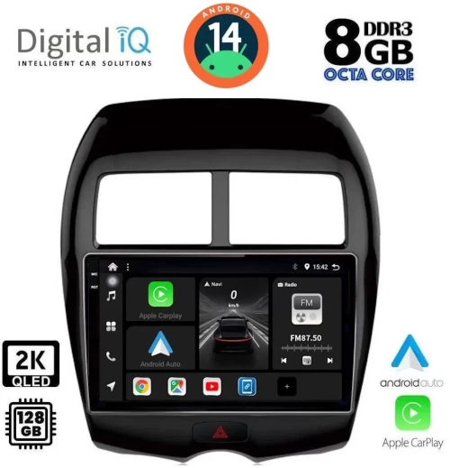 DIGITAL IQ BXF 8430_CPAA (10inc) MULTIMEDIA TABLET for MITSUBISHI ASX mod. 2009 - PEUGEOT 4008 mod. 2012-2018 DIQ_BXF_8430