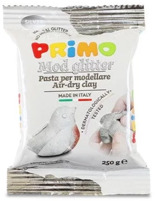 Πηλός ασημί με Glitter PRIMO 250gr