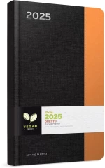 Ημερολόγιο 2025 DUETTO ημερήσιο 17x24cm μαύρο-πορτοκαλί