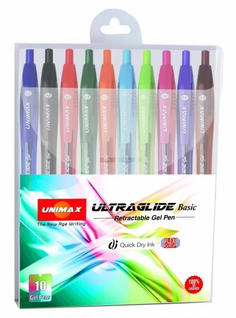 Στυλό UNIMAX ULTRAGLIDE σετ 10 τεμάχια MIX COLOURS