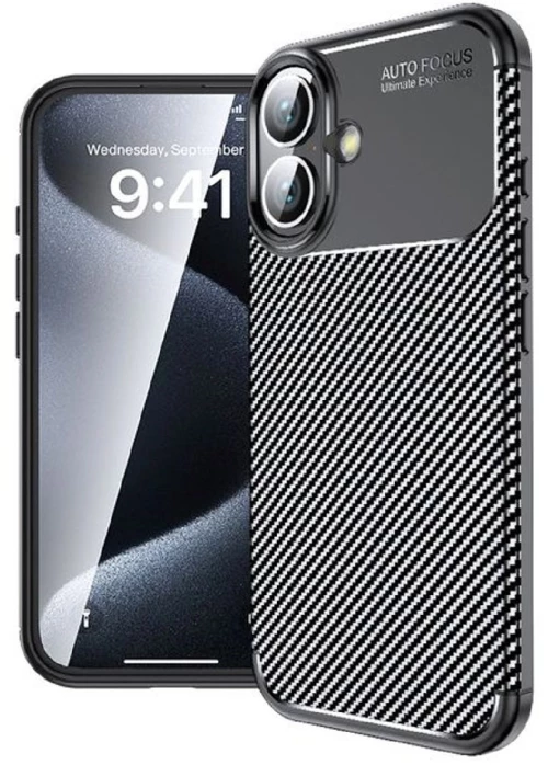 Θήκη Ancus AutoFocus Carbon Fiber για Apple iPhone 16 Μαύρη