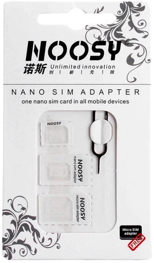 Noosy Adapter Nano Micro Sim 3in1 iPhone Set + key
