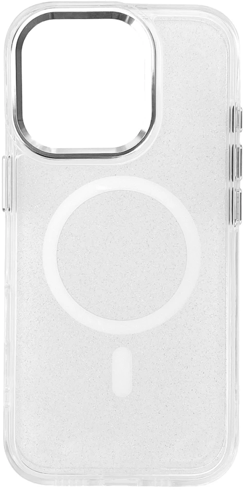 Glitter Case MagSafe for iPhone 16 Pro - white with glitter