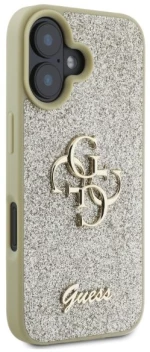 Guess Fixed Glitter Big 4G iPhone 16 Case - Gold