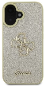 Guess Fixed Glitter Big 4G iPhone 16 Case - Gold