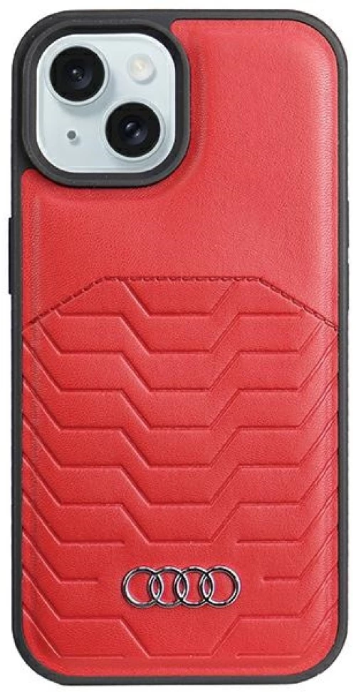 Audi Synthetic Leather Case with MagSafe for iPhone 15 Plus / 14 Plus - Red