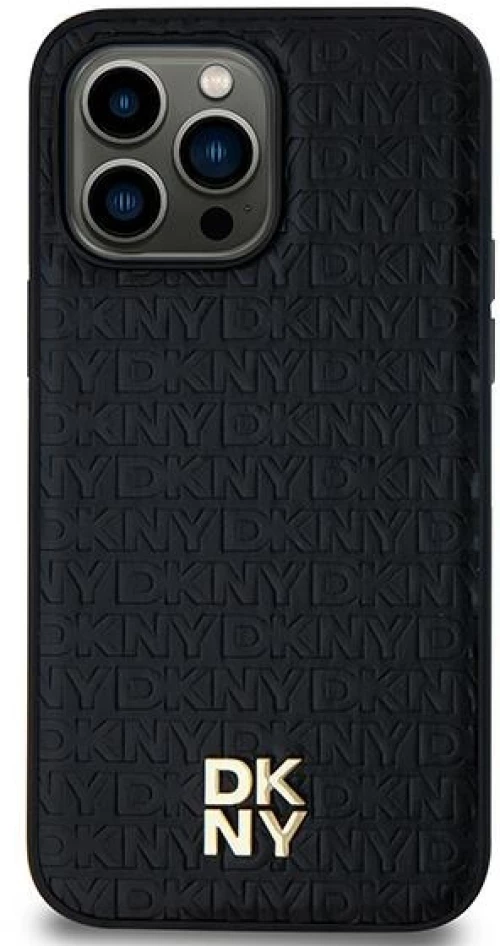 DKNY Leather Pattern Metal Logo MagSafe case for Samsung Galaxy S24+ - black