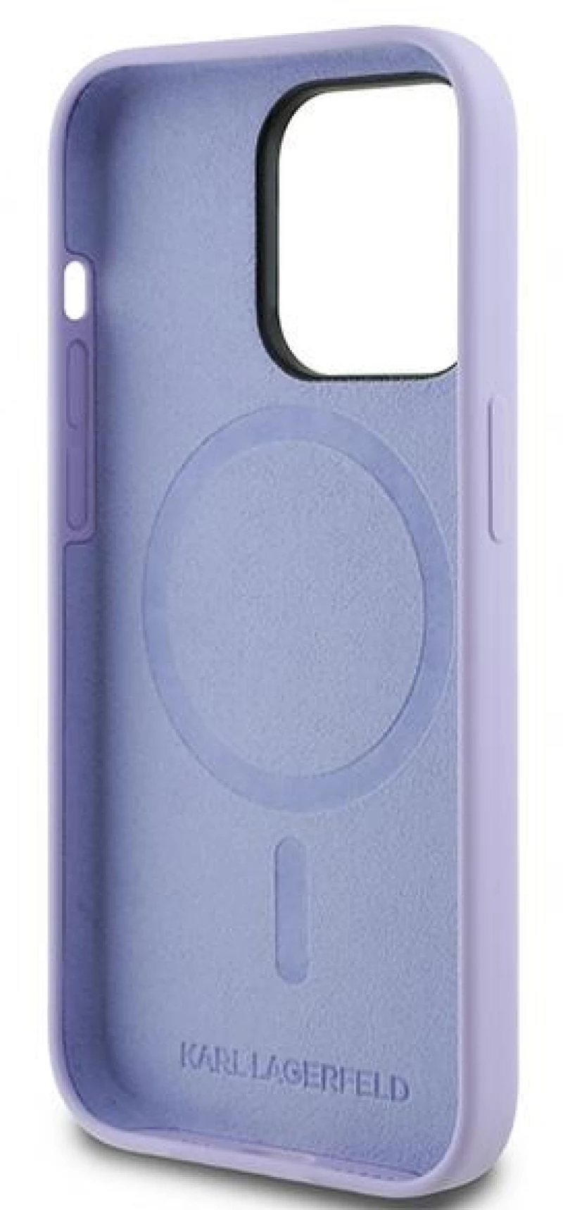 Karl Lagerfeld HC MagSafe Silicone Karl&Choupette Heads Ring Case for iPhone 14 Pro - Purple
