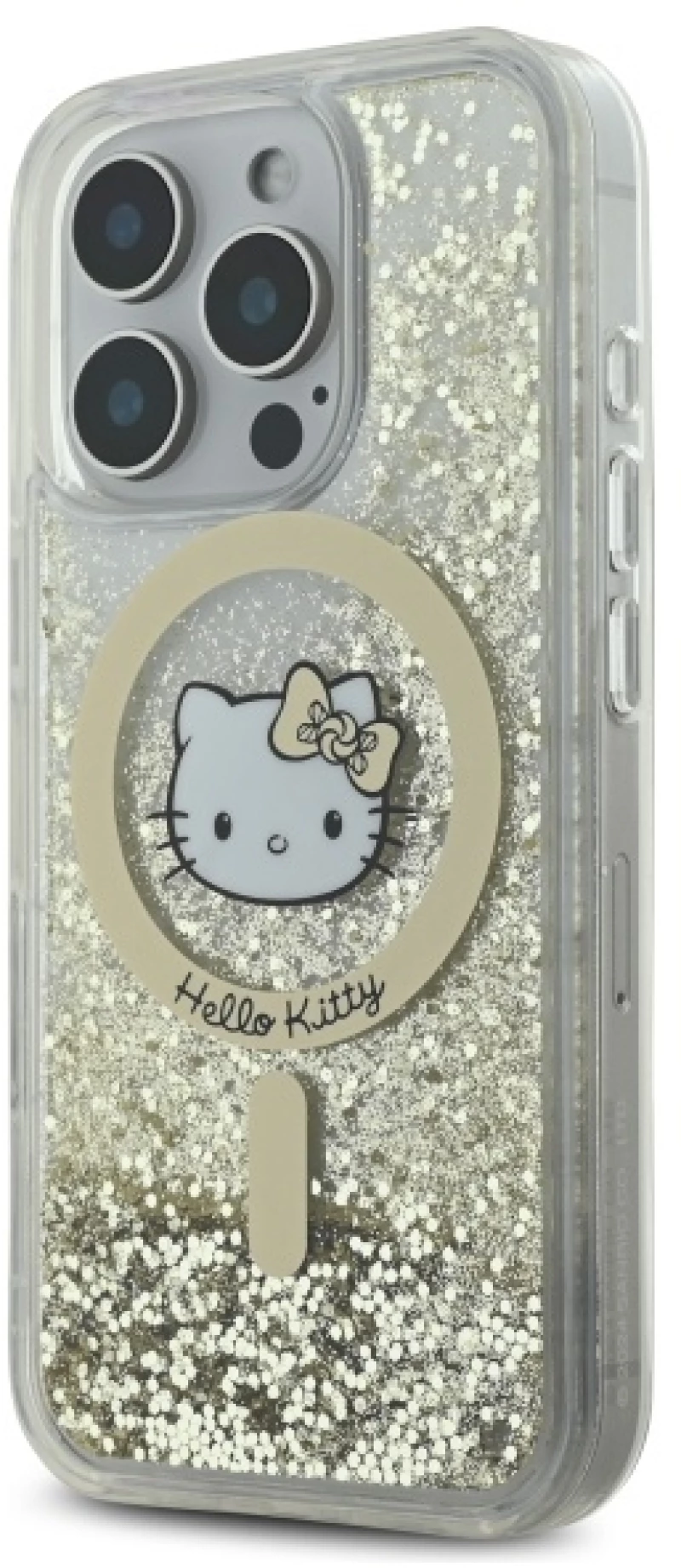 Hello Kitty HKHMP16XLGDIH iPhone 16 Pro Max 6.9" white gold hardcase Liquid Glitter Fever MagSafe