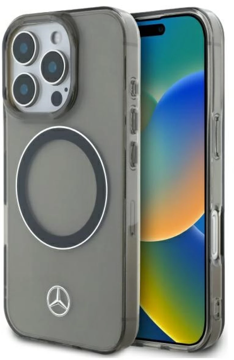 Mercedes MEHMP16X23HUOSK iPhone 16 Pro Max 6.9" black/black hardcase Silver Ring MagSafe