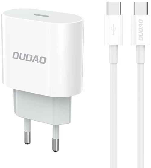 Dudao A14EUC PD 20W USB-C Wall Charger with Cable - White