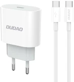Dudao A14EUC PD 20W USB-C Wall Charger with Cable - White