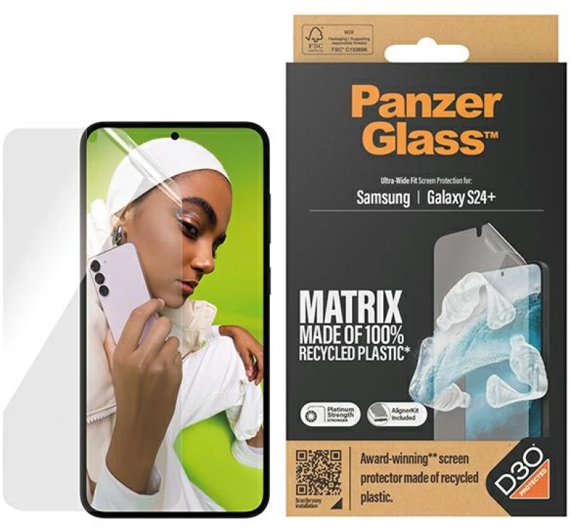 PanzerGlass Ultra-Wide Fit tempered glass with D3O® with applicator for Samsung Galaxy S24+