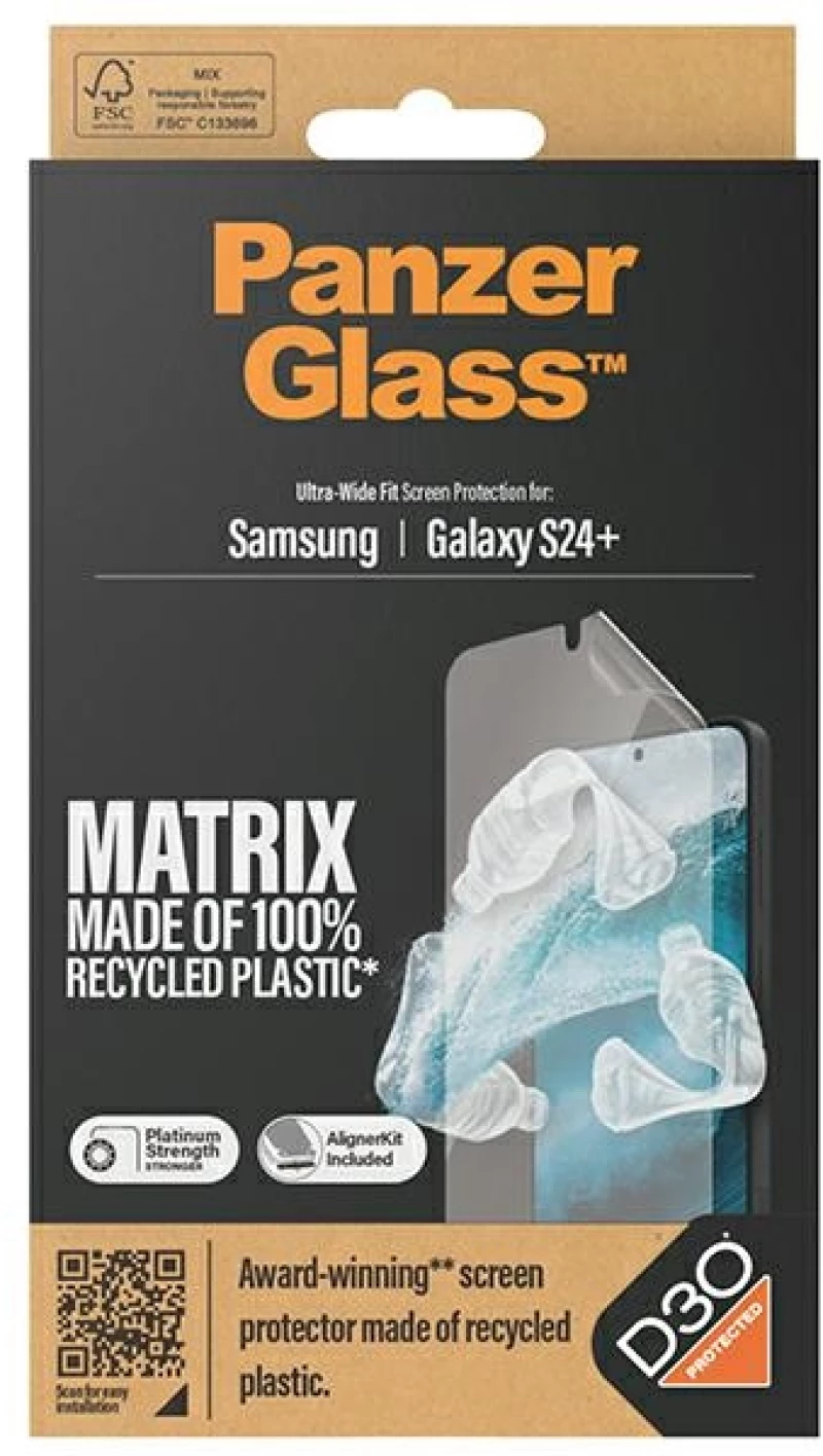 PanzerGlass Ultra-Wide Fit tempered glass with D3O® with applicator for Samsung Galaxy S24+