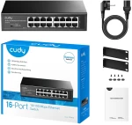 Cudy FS1016 network switch Fast Ethernet (10/100) Black