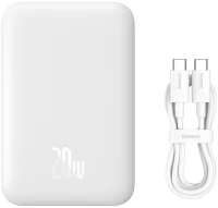 Baseus Magnetic Mini 6000mAh 20W Power Bank with Simple Series USB-C Cable - White