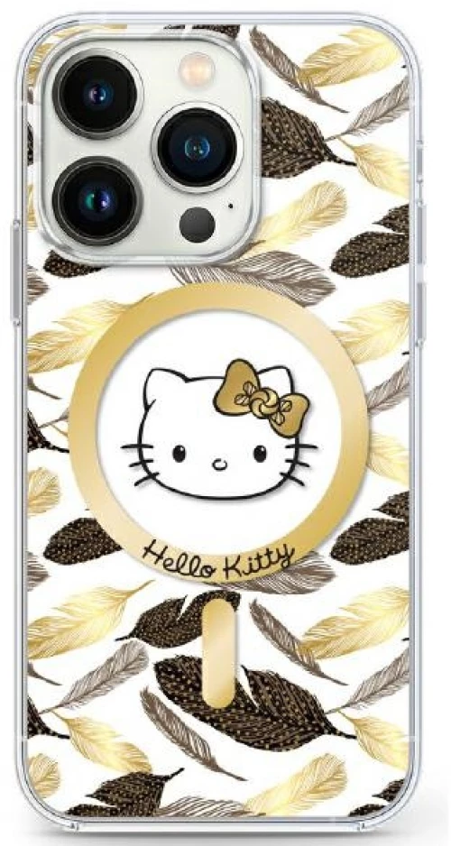 Hello Kitty HKHMP16XHGLEH iPhone 16 Pro Max 6.9" white/white hardcase IML Golden Leaves MagSafe