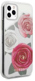 Guess GUHCN58ROSTRT iPhone 11 Pro transparent hardcase Flower Desire Pink & White Rose